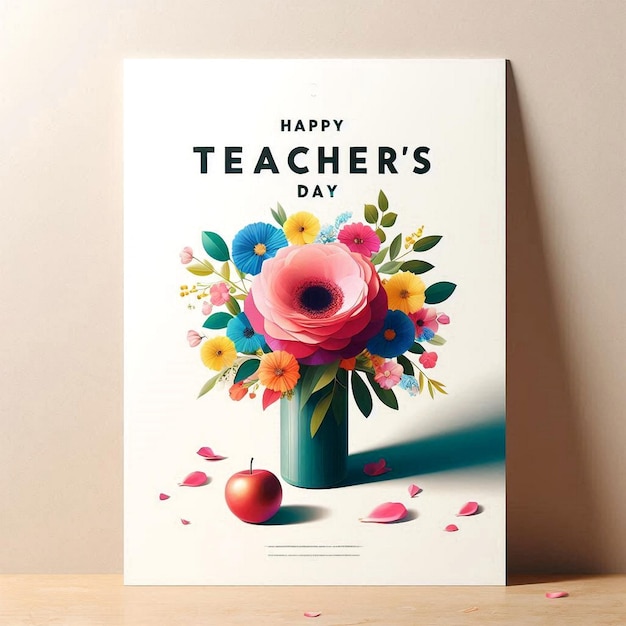 Photo a book that says happy teachers day on it