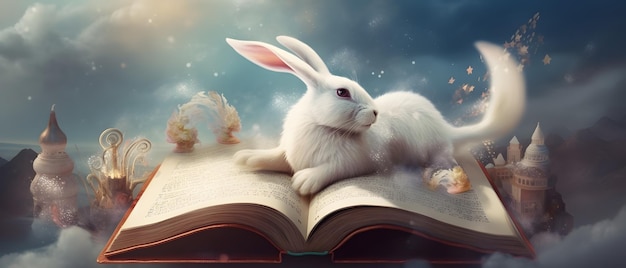 A book that says'the rabbit'on it