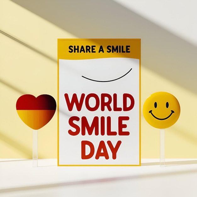 Photo a book that says world smile day day day day day