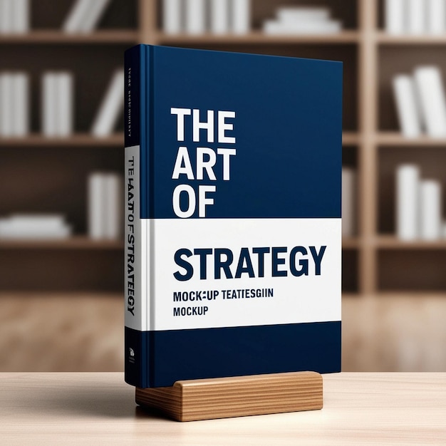 Photo a book titled the art of strategy is on a wooden stand