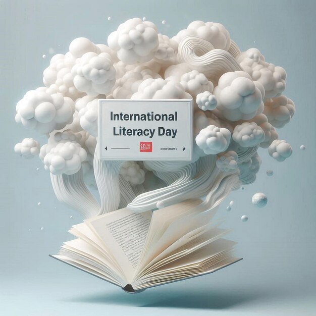 Photo a book titled international duty free day is displayed on a blue background