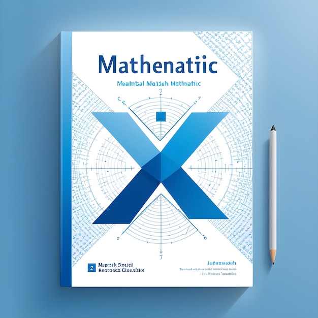 Photo a book titled math is on a blue background