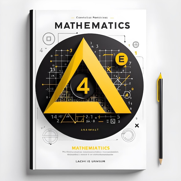 Photo a book titled maths is on a white background