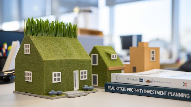 a book titled real estate on a table with a stack of books