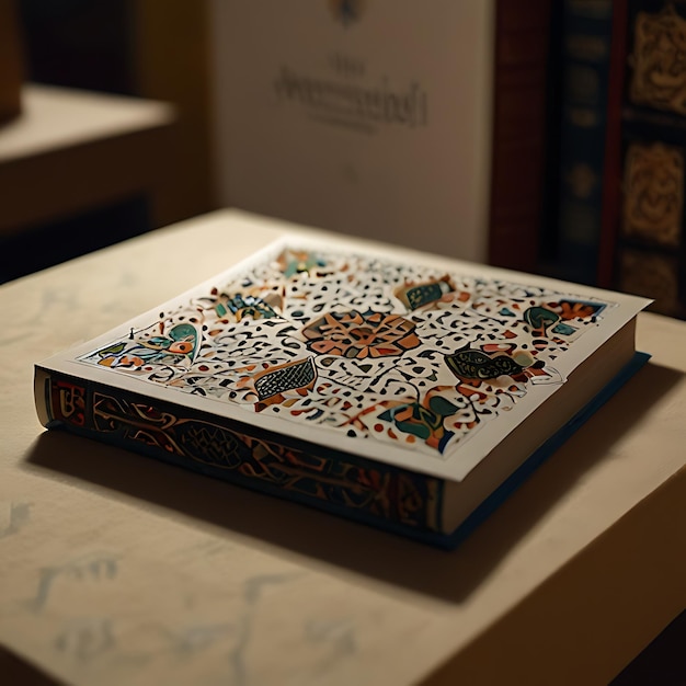 Photo a book with arabic calligraphy on the cover