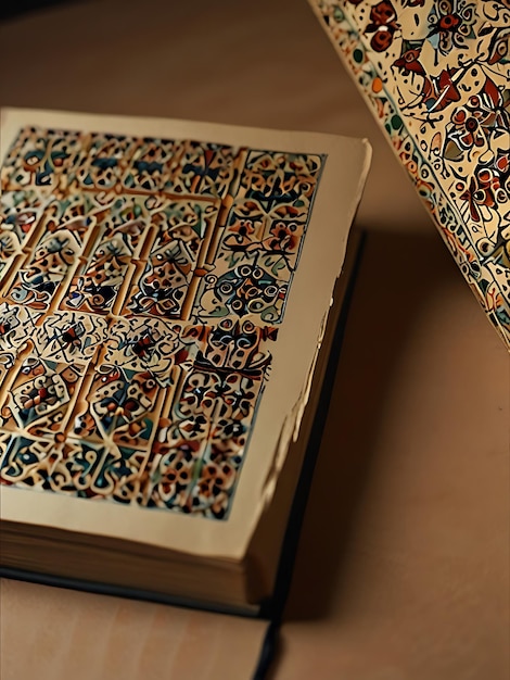 Photo a book with arabic calligraphy on the cover