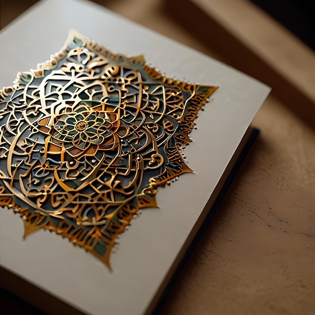 Photo a book with arabic calligraphy on the cover