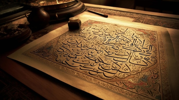 A book with arabic calligraphy on it