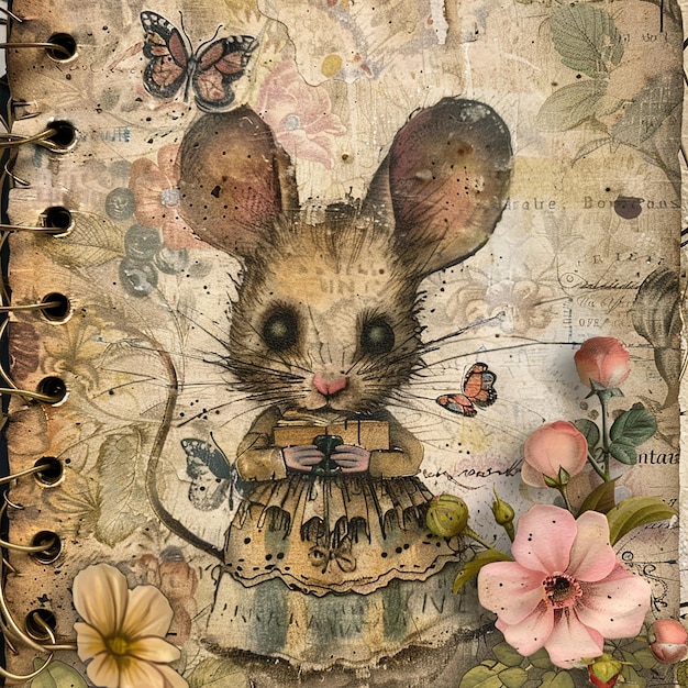 a book with a bunny and butterflies on it