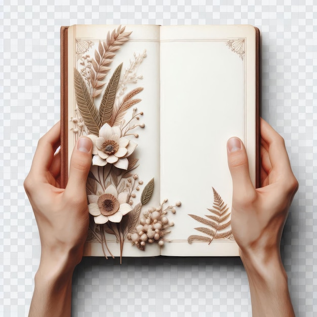 a book with a flower on the cover is opened to a page that says quot flowers quot