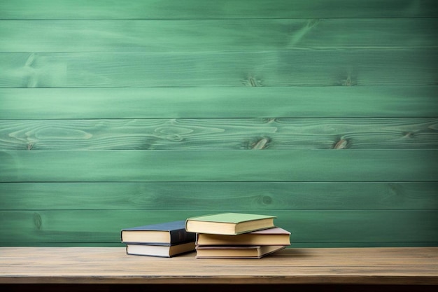 Book with green board background