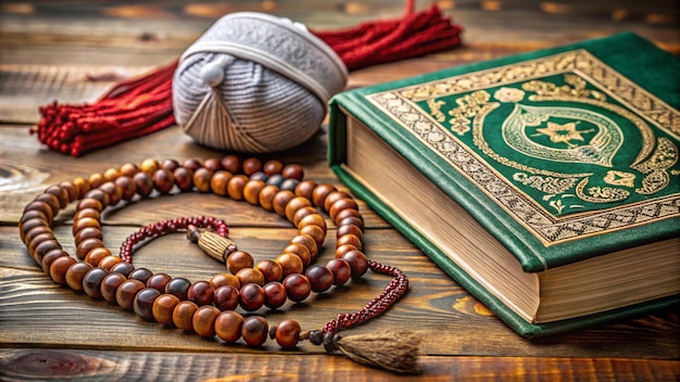 a book with a green cover and a tassel on the front