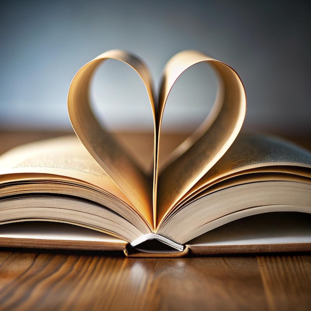 a book with a heart shape in the middle of it