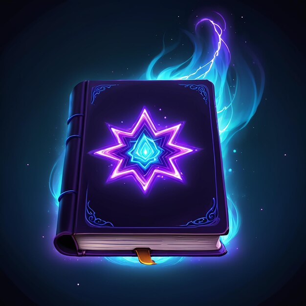 Photo a book with a purple star on the cover and a blue star on the cover