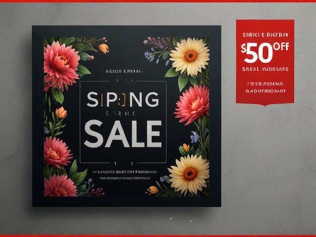 Photo a book with a sign that says spring sale