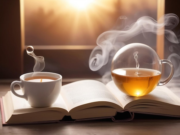 a book with a tea cup and a book with a teaspoon on it