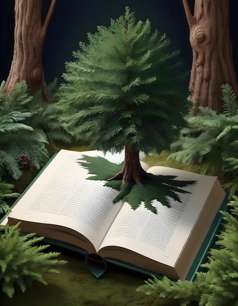 a book with a tree on the top of it