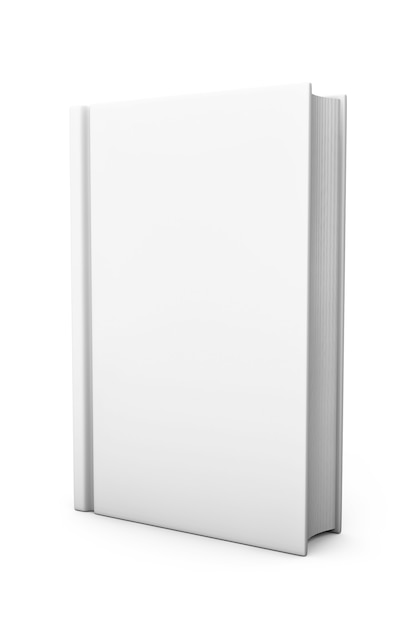 Book with white blank cover on a white background