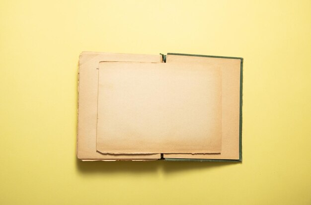 Book on the yellow background