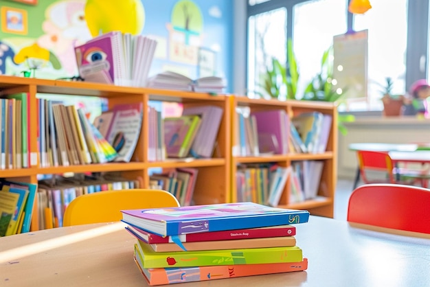 Photo books in classroom