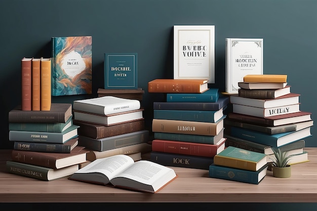 Photo books collection mockup