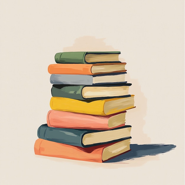 Books illustration design stack