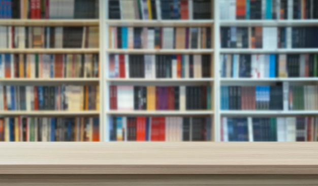 Books lined up side by side in the library. Close up