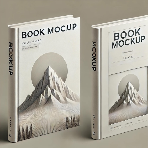 Photo books mockup in realistic style