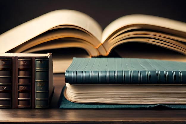 Books on a table with one that says'the word'on it '