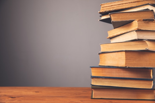 Books on top of each other on the table