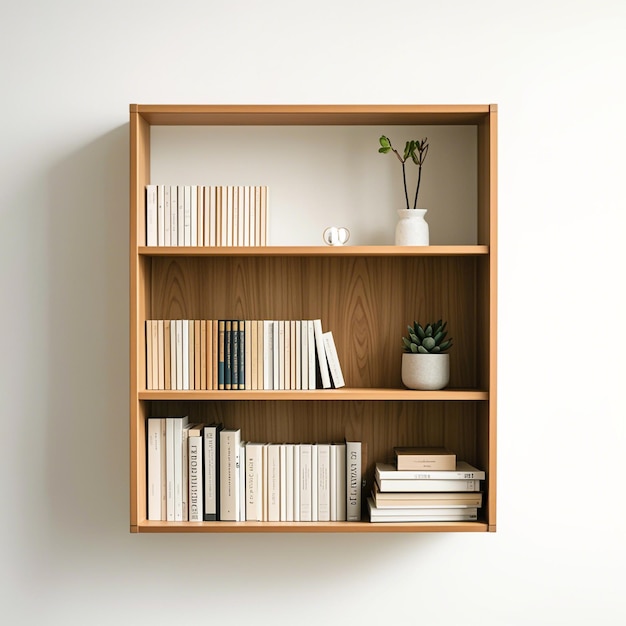 Photo bookshelf on white background