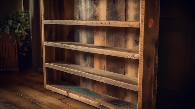 Bookshelf with adjustable shelves Ai generated