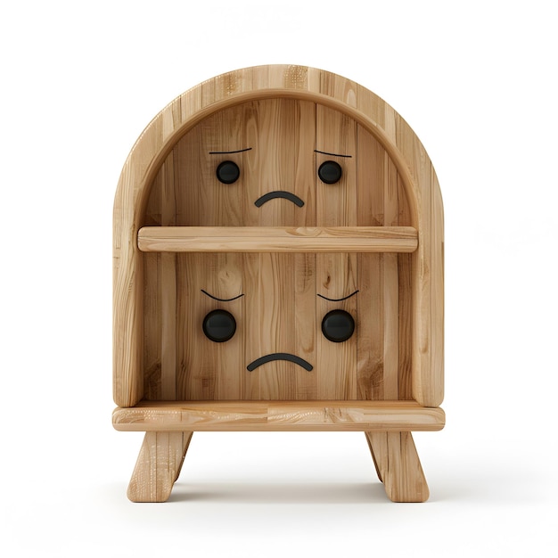 Bookshelf with crying expression PNG image isolated object