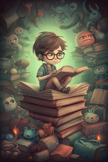 The Bookworm's Adventure A Magical Journey through Pages and Creatures