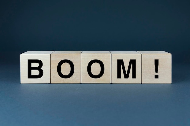 Boom sign Cubes form the word Boom