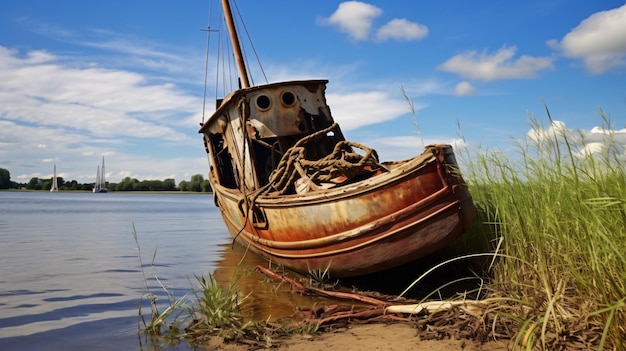 Boot bei ueckermnde mecklenburg vorpommern Deutschland