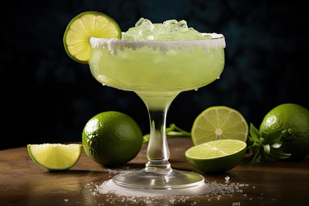 Boozy Refreshing Classic Margarita Cocktail with Salt and Lime