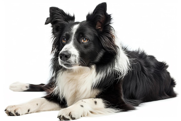 A Border Collie isolated on white background