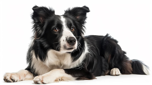 A Border Collie isolated on white background