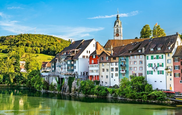 a border town at the Rhine River in Switzerland