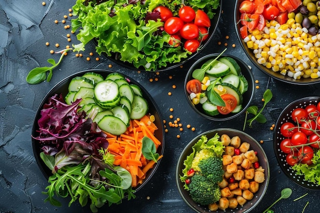 Photo border with different food in the plates