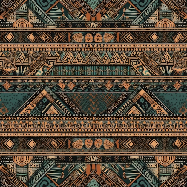 Borneo tribal seamless pattern designer background generative AI