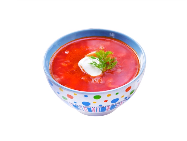 Borsch - traditional Ukrainian beetroot and cabbage soup