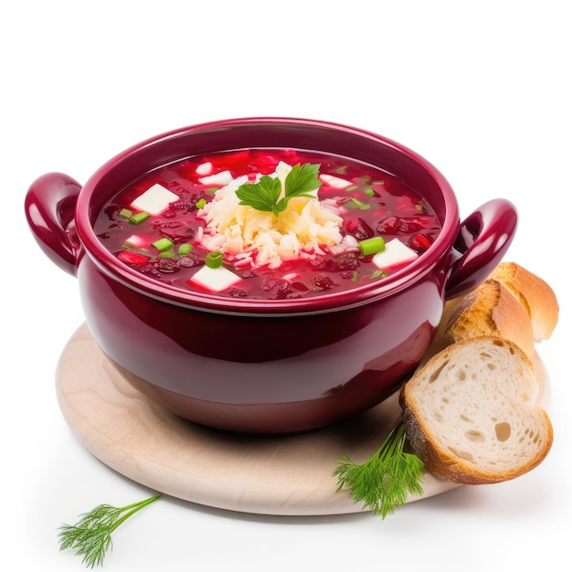 Borscht Isolated on White Generative AI