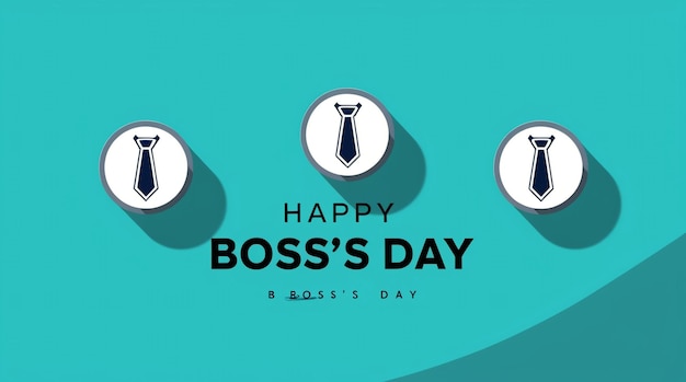 Photo boss day handwritten text blue background