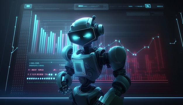 Bot Analysing Chart with Economic Growth Graph and the Markets for a Business