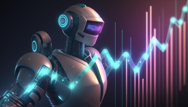 Bot Analysing Chart with Economic Growth Graph and the Markets for a Business