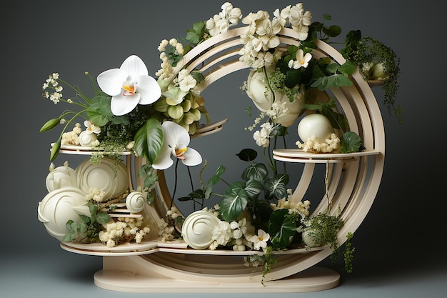 Botanic Elegance White Plant Rack Decoration