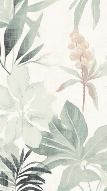 botanical background in pastel colors