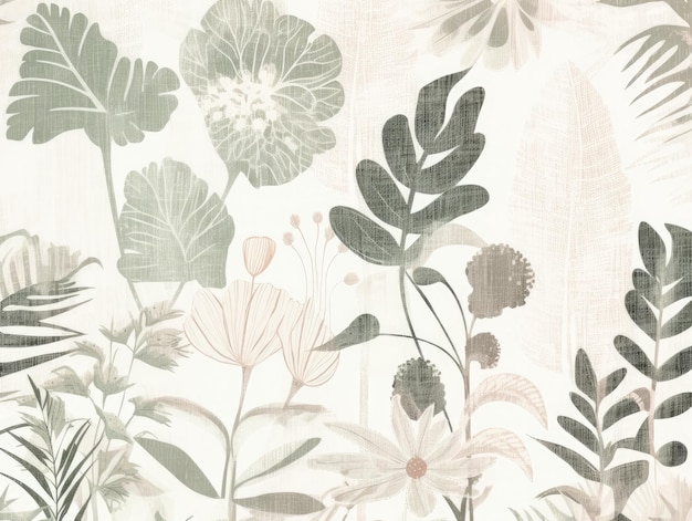 botanical background in pastel colors